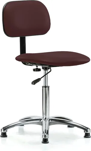 Vista 25 de Perch - Silla de laboratorio cromada con respaldo ajustable, altura del escritorio de 17 a 22 pulgadas, tela negra