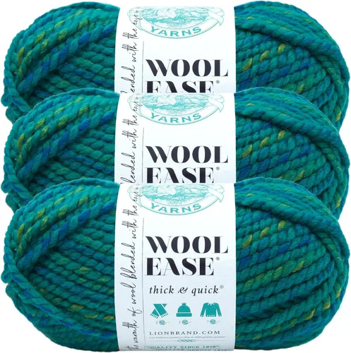 Vista 193 de Lion Brand Yarn - Ovillo de lana Wool-Ease Thick & Quick color fuerza aérea