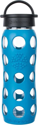 Vista 12 de Lifefactory Botella de agua de vidrio sin BPA de 12 onzas con tapa clásica y funda protectora de silicona, Marigold Caléndula