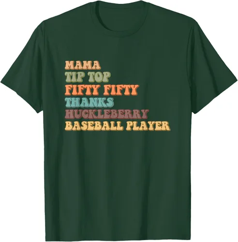 Vista 43 de Mama Tip-Top Fifty Fifty Thanks Huckleberry - Camiseta de béisbol, Negro