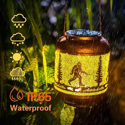 Vista 7 de Linternas solares Bigfoot para exteriores impermeables, luces solares colgantes Bigfoot Sasquatch, regalos para hombres y mujeres/regalos