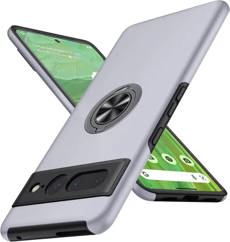 Vista 34 de JAME Funda delgada para Google Pixel 7 Pro, soporte de anillo a prueba de Azul