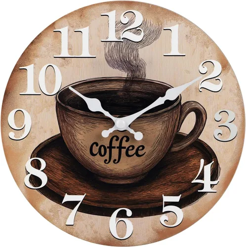 Vista 11 de Reloj de pared de cocina de 12 pulgadas, reloj de cristal moderno con tema