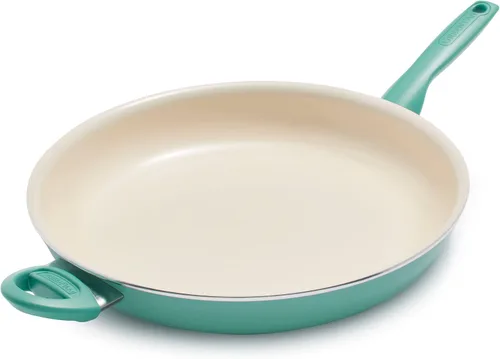 Vista 9 de GreenPan Rio Healthy Ceramic - Sartén antiadherente de 13.5 pulgadas, sin PFAS, apta para lavavajillas, color negro