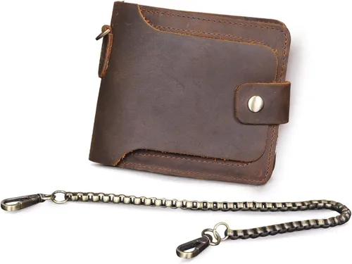 Vista 2 de Le'aokuu Cartera de piel auténtica para hombre 406