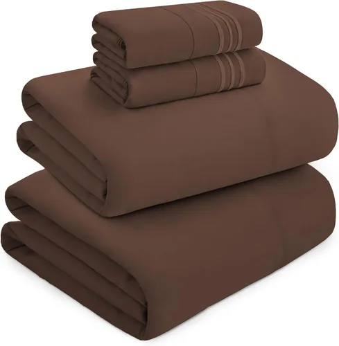 Vista 37 de Mocassi Juego de sábanas de lujo de 4 piezas, calidad prémium de hotel de 1800 hilos, ajuste fácil, sábanas y fundas de almohada resistentes a