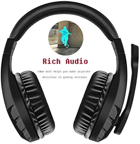 Vista 8 de NUBWO U3 35mm Gaming Headset for PC PS4 PS5 Laptop Xbox One Mac iPad Nintendo Switch Games Computer Game Gamer Over Ear Flexible Microphone Volume