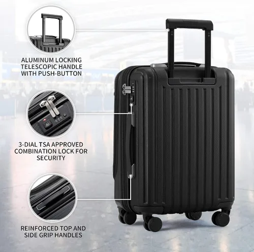 Vista 7 de LEVEL8 Grace Luggage, Negro -, Casual y de negocios