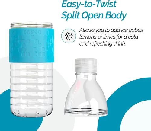 Vista 4 de Copco Hydra Botella de agua con tapa resistente a derrames, 16,9 onzas - Funda reutilizable Tritan antideslizante, cuerpo de apertura giratoria