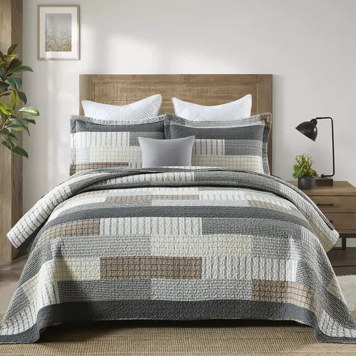 Vista 12 de Colchas Tamaño Queen - Juegos de Colcha y Cubrecama Queen, Juego de Ropa de Cama Acolchada 100% Algodón para Cama Queen, 3 Piezas Edredón Ligero