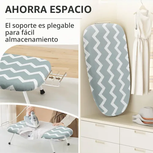 Vista 7 de Mini tabla de planchar de mesa, tabla de planchar compacta y plegable, tubo de acero grueso con cubiertas resistentes al calor, soporte de hierro