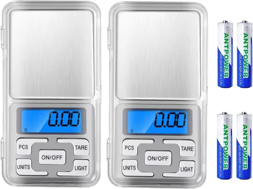 Vista 8 de Báscula digital de bolsillo, capacidad de 17.64 oz, balance de alta precisión de 0.00 oz, mini báscula de peso de recarga de gramos, báscula