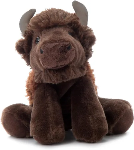 Vista 2 de The Petting Zoo Peluche de bisonte disquete, regalos para niños, animales salvajes de la vida silvestre, juguete de peluche de bisonte de 9 pulgadas