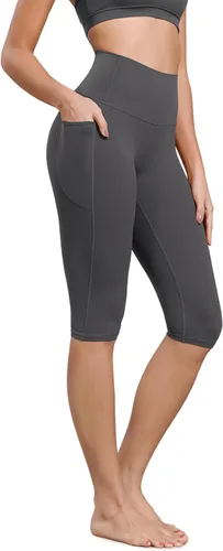 Vista 9 de ODODOS Pantalones capri de yoga suaves como mantequilla para salón con bolsillos para mujeres, leggings capri de cintura alta de 14"/19"/21