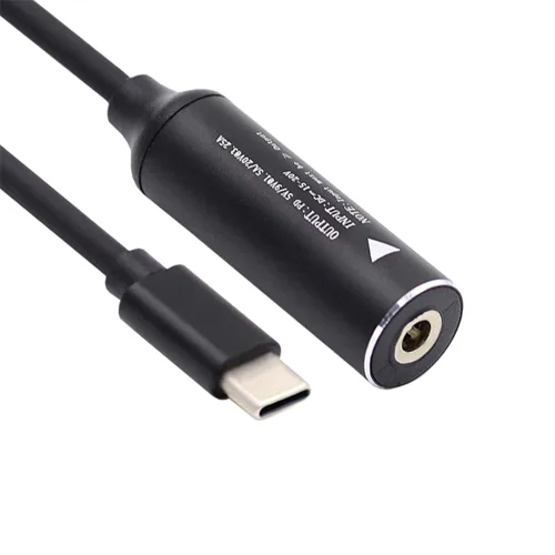 Vista 16 de cablecc 0.098x0.028 in Entrada DC Jack a USB-C Tipo-C Cable de carga de enchufe de alimentación para PD 9V 15V 20V 65W Teléfono portátil
