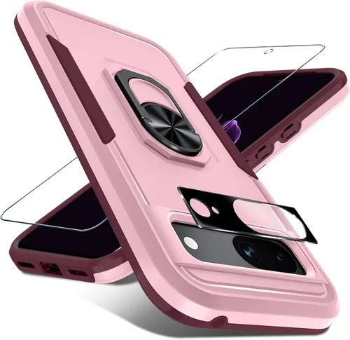 Vista 18 de Janmitta Funda para Google Pixel 8a con Protector de Pantalla + Protector de Lente de Cámara, Resistente a Prueba de Golpes de Servicio Pesado