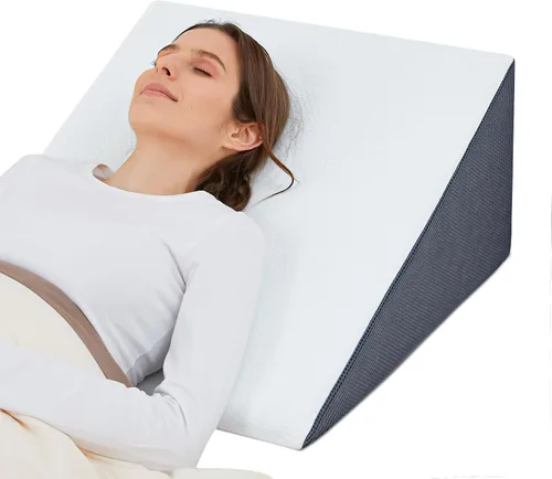 Vista 9 de Almohada de cuña para cama Touchutopia para dormir, almohada de cuña triangular de 8" 24" 24", parte superior de espuma viscoelástica refrescante