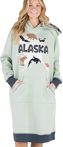 Vista 159 de Lazy One Sudadera con capucha de gran tamaño, ropa de dormir cómoda, vestido de suéter para mujer