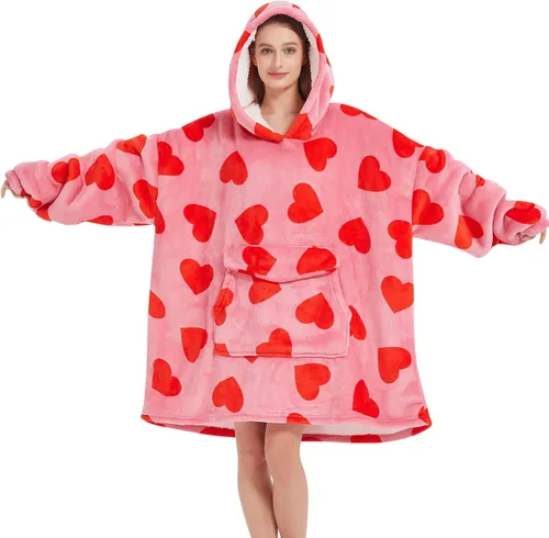 Vista 9 de Fiosnow Sudaderas con capucha de pizza y papas fritas para mujeres y hombres, sudaderas con capucha de tamaño grande para adultos, manta portátil