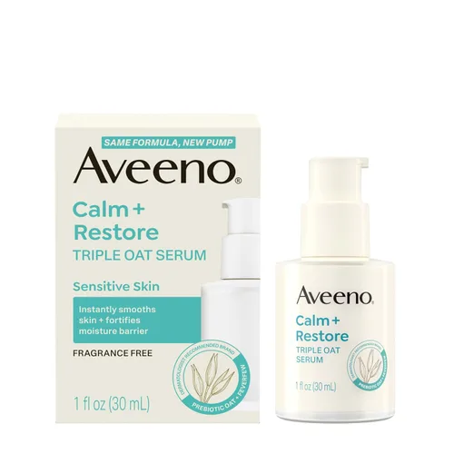 Vista 9 de Aveeno Calm + Restore Triple Oat Suero Facial Hidratante para pieles sensibles, suave y ligero que suaviza instantáneamente la piel,
