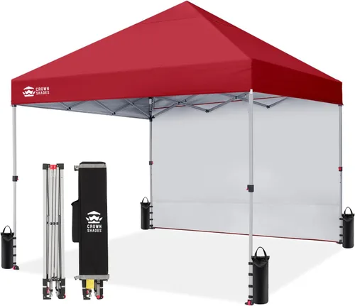 Vista 27 de CROWN SHADES Toldo desplegable de 8 x 8 con 1 pared lateral, tienda de campaña para playa, beige