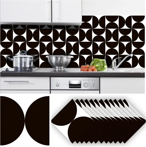 Vista 7 de 12 calcomanías mate para azulejos de pared, despegar y pegar, calcomanías de vinilo autoadhesivas para azulejos, adhesivo de PVC antideslizante