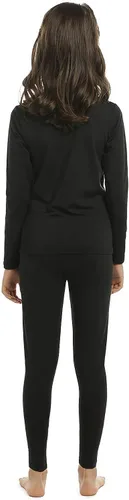 Vista 4 de ViCherub - Conjunto de ropa interior térmica para niñas con forro polar, calzoncillos largos, capa base, parte superior e inferior para invierno frío