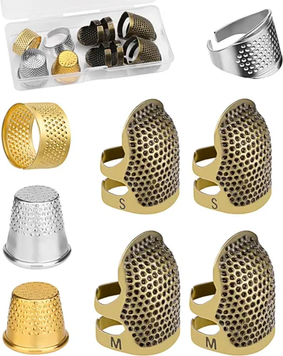 Vista 9 de ZMAAGG Dedales para coser a mano, dedal de costura, dedales de metal para bordar a mano, costura, artesanía de costura a mano