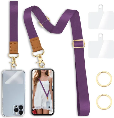 Vista 33 de Yonlevres Cordón para Teléfono con Correa de Muñeca Cruzada, Cordón para Teléfono Celular Be Kind para Alrededor del Cuello, Correa Ajustable