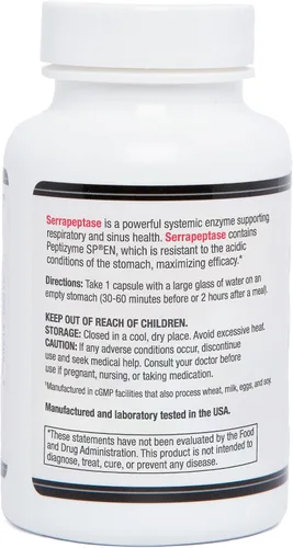 Vista 3 de AST Enzymes Serrapeptase 130,000 SPU - 60 cápsulas vegetarianas - Enzimas sistémicas naturales premium - Serrapeptasa resistente a los ácidos