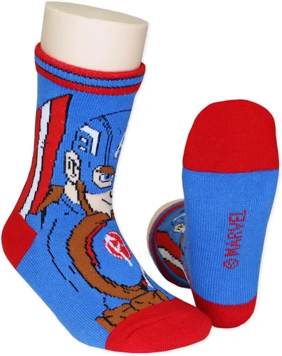 Vista 3 de Super Hero Adventures Spider-Man - Calcetines para niños pequeños, paquete de 6 Avengers Multi