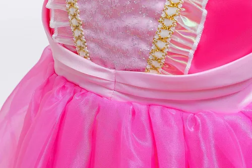 Vista 5 de Plustrong Vestido de princesa para niñas pequeñas, disfraz de princesa de Halloween