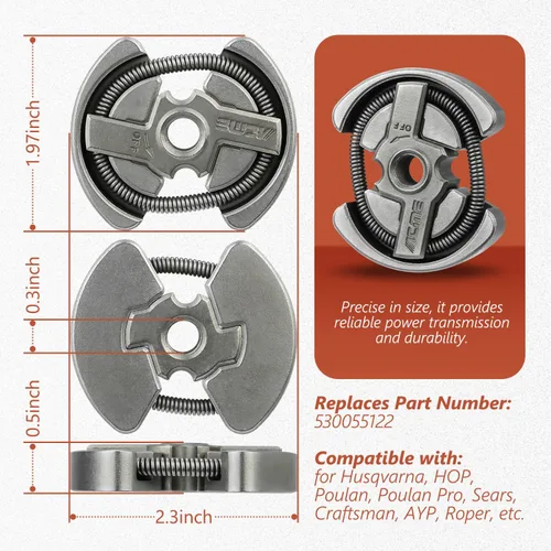 Vista 3 de 530055122 Reemplazo de embrague para Husqvarna HOP Poulan Poulan Pro Sears Craftsman AYP Roper se adapta a 128CD 128LD 128LDX 128R 128RJ 128DJX