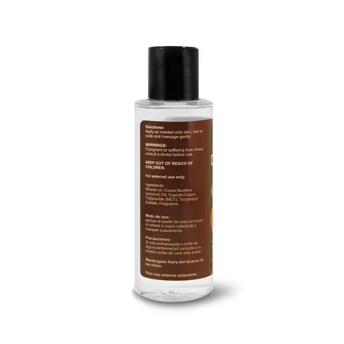 Vista 3 de ACEITE DE COCO LIQUIDO. HUMECTANTE DE PIEL Y CABELLO. REFORZADO CON VITAMINA E 120 ML. ACEITE DE COCO. HIDRATANTE PIEL Y CABELLO CON VITAMINA E. 120