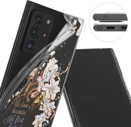 Vista 2 de Funda para teléfono compatible con Samsung Galaxy S25 S24 S23 Ultra S22 Plus S21 FE S20 Note 20 Funda transparente Escritura versículo bíblico We
