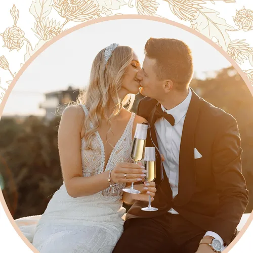 Vista 6 de Boao Juego de 4 Copas de Brindis de Boda y Servidor de Pastel, Suministros para Recepción de Boda, Copas de Champán, Cuchillo para Pastel, Servidor