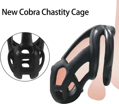 Vista 2 de Dispositivo de castidad masculina nueva jaula de castidad 3.0 dispositivo de castidad masculina con 4 anillos de resina para el pene, jaula