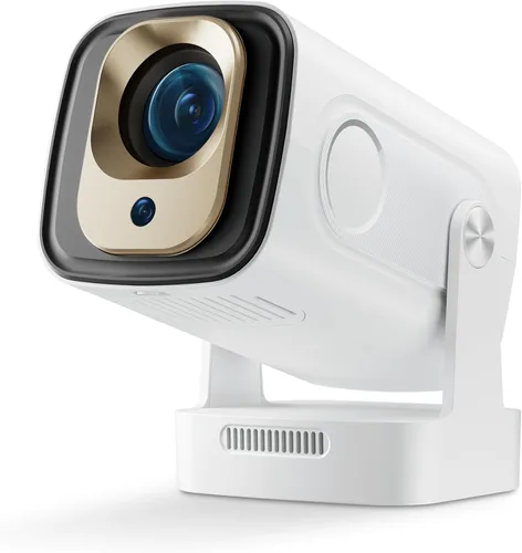Vista 10 de Mini proyector con WiFi y Bluetooth, proyector portátil con 4k 1080P, altavoz base de sonido de 5 W, 170 ANSI, rotación de 210°, Keystone vertical