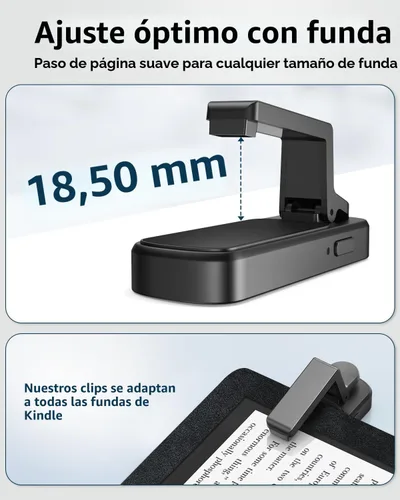 Vista 4 de DATAFY [Compatible con Fundas] Anillo Girador de Página con Control Remoto para Kindle Paperwhite Oasis Scribe Kobo eReaders, Controles Remotos