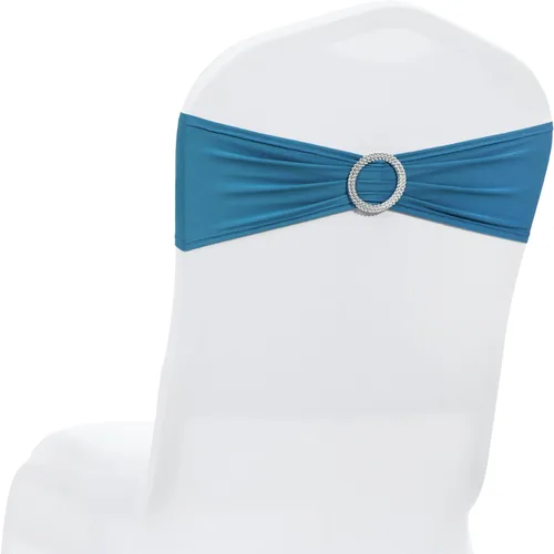 Vista 43 de MDS® Paquete de 10 bandas de elastano para silla con hebilla deslizante para decoración de bodas y eventos, bandas elásticas reutilizables