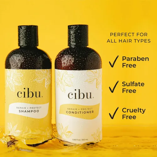Vista 2 de CIBU Acondicionador Repair + Protect para mujeres, 11.83 onzas, acondicionador reparador para cabello dañado, protege de roturas y deja el cabello