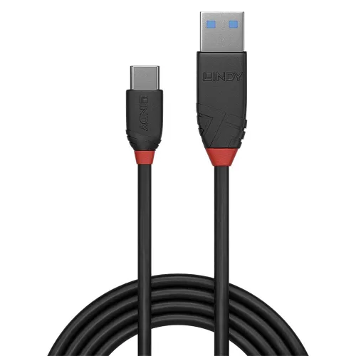 Vista 3 de LINDY Cable USB 3.2 tipo A a C de 4.9 ft, 10 Gbps, línea negra