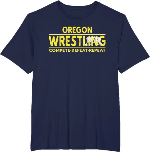 Vista 64 de Oregon Wrestling - Camiseta para competir, derrota, repetir