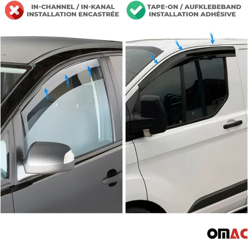 Vista 2 de OMAC Deflector de lluvia para ventana de ventilación para Mercedes Sprinter W906 2006-2018 Humo, 2