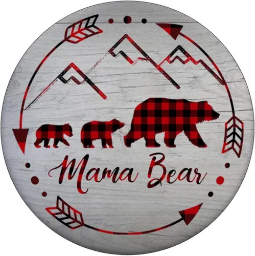 Vista 3 de Mama Bear Gift - Oso de peluche de búfalo con 2 cubos y soporte para teléfonos y tabletas, Negro