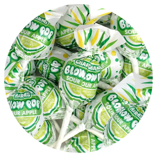 Vista 5 de Charms Blow Pops, bolsa a granel de 3 libras (aproximadamente 68), paletas rellenas de goma de mascar con sabor a fruta surtida, caramelos duros a