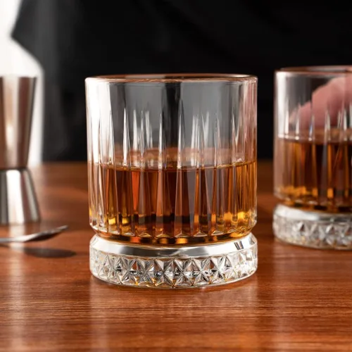 Vista 5 de Restaurantware Elysia - Vasos de whisky de 7 onzas, 12 vasos de corte de rocas, base pesada sin plomo, vasos de vidrio transparente, aptos