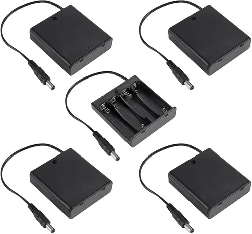 Vista 11 de 3 unids 2 AA titular de la batería USB hembra Socket 2 AA caja de batería titular con cubierta e interruptor de encendido/apagado