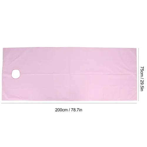 Vista 9 de Juego de 2 sábanas de masaje de spa, reutilizables, resistentes al aceite, de algodón suave, para salón de belleza, con diseño de agujero de cama
