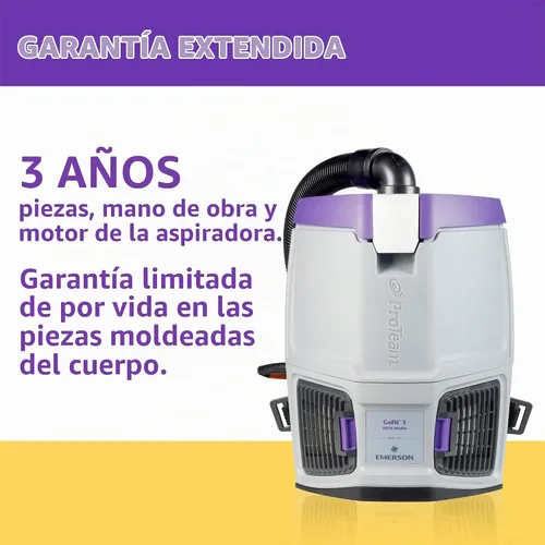 Vista 9 de ProTeam GoFit 3 Aspiradora de Mochila Comercial con Kit de Herramientas de Vara de Dos Piezas Multisuperficie Xover, 3 cuartos de galón, Con Cable
